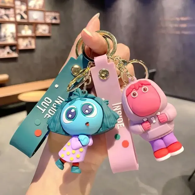 Cute silicone keychain with handcuffs in characters from a fairy tale In the head 2 - Inside Out 2