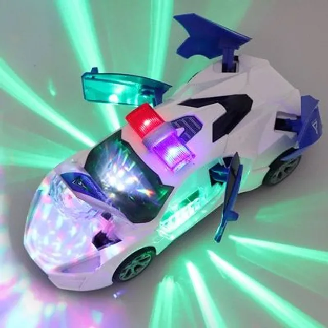 Electric dance police car with light effects