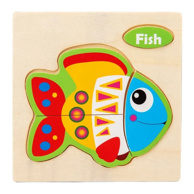 Wooden 3D jigsaw puzzles for the smallest children