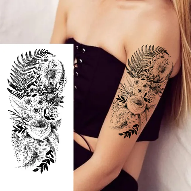 Women's waterproof fake tattoo on upper arm