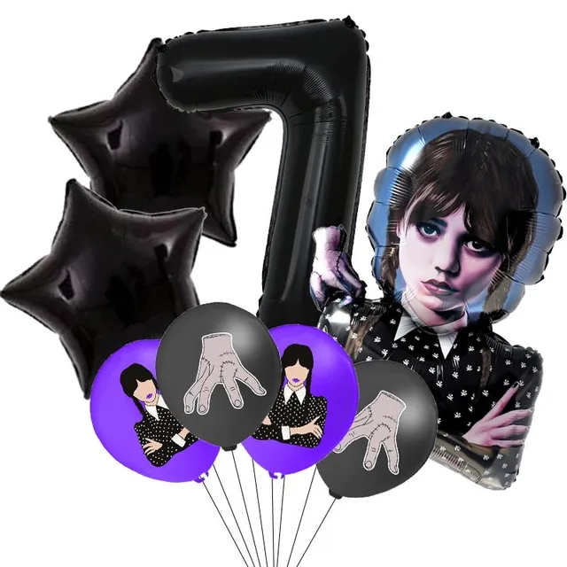 Set of design birthday Wednesday decoration balloons