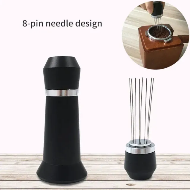 Espresso Blender 8 Coffee Needles Self-adjusting Stand Aluminium Alloy Base Coffee Cloth Powder Needles Wdt Mixing Tools