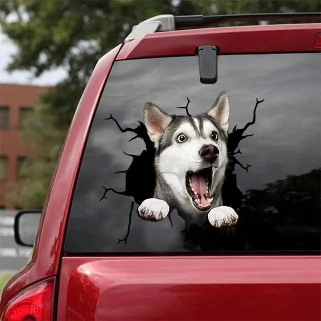 3D stylish car stickers with dog motif