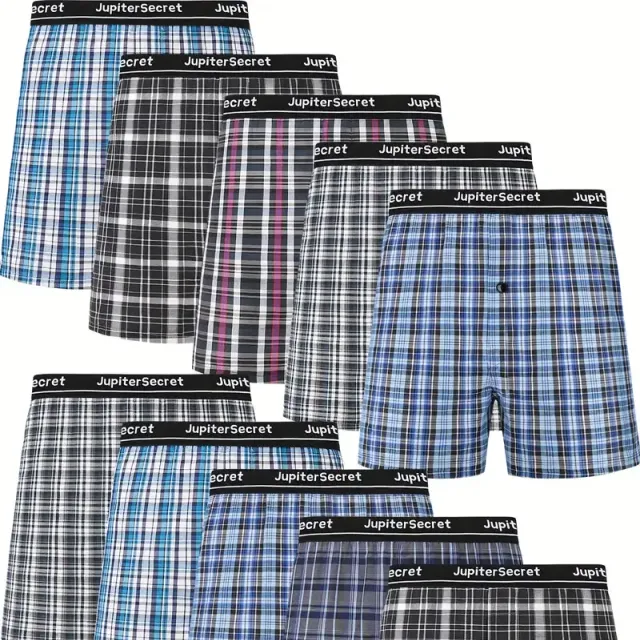 6/10 male woven boxers with elastic tape - Random Color