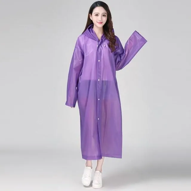 Ladies colourful transparent raincoat