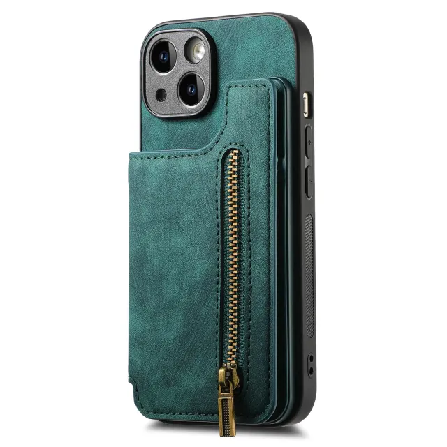 Stylish leather case with zipper pocket for iPhone phones - different colors