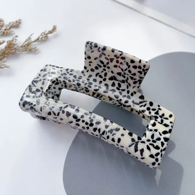 Women's elegant acrylic hair clippers with leopard printing and other variants