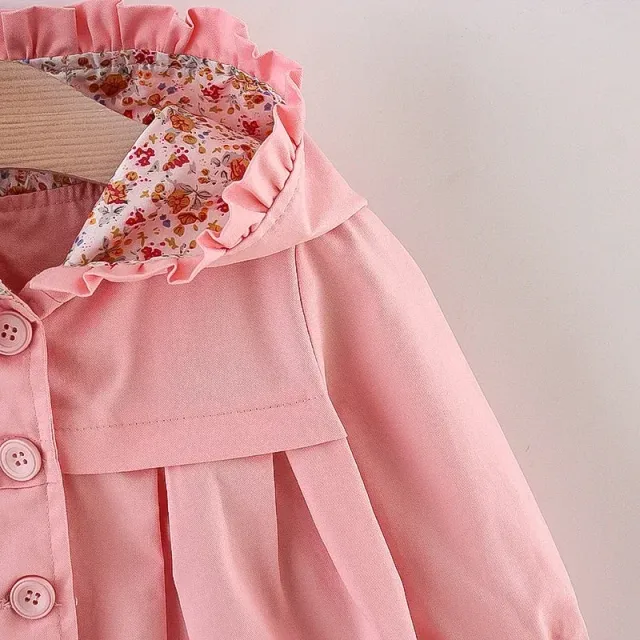 Children's autumn cotton fan with hood for girls