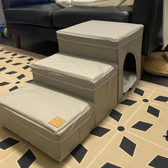 Foldable stairs for dog with pelíšek - Safe access to bed, couch and other places