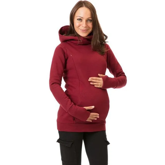 Comfortable nursing sweatshirt with large collar