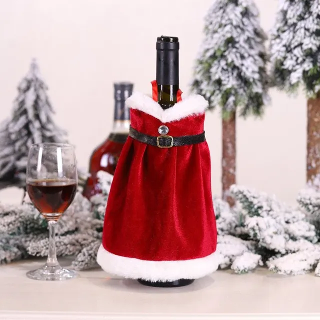 Frumoasa pungă pentru sticlă de vin cu motiv de Crăciun Debbie
