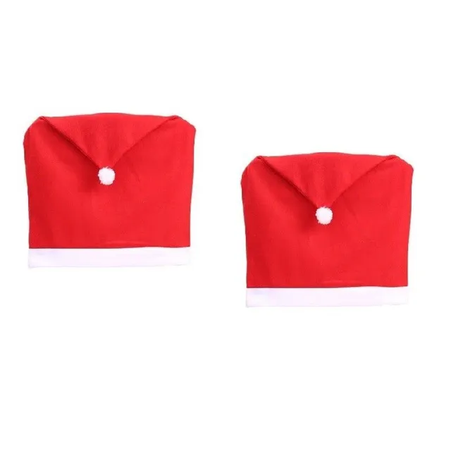 Christmas cover on chair hat 2 pcs