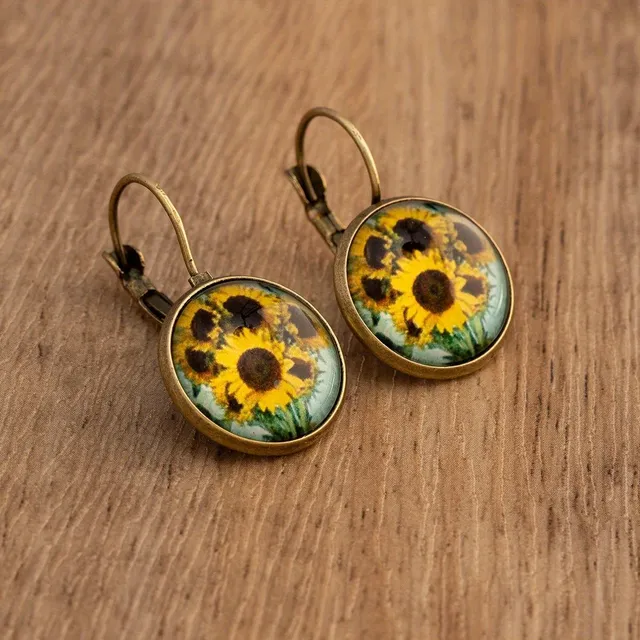 Retro round earrings