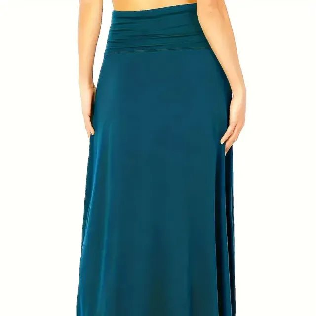 Casual maxi skirt for full-slim - with high waist, simple cut, ideal for spring and summer