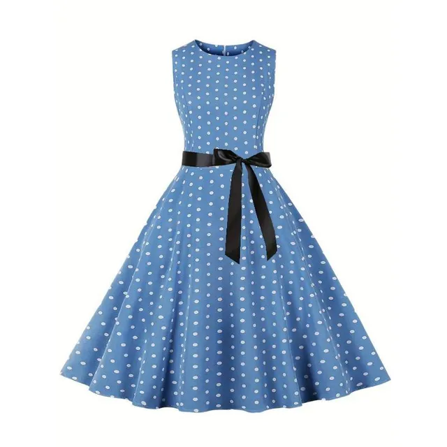 Women's retro summer dress with polka dots