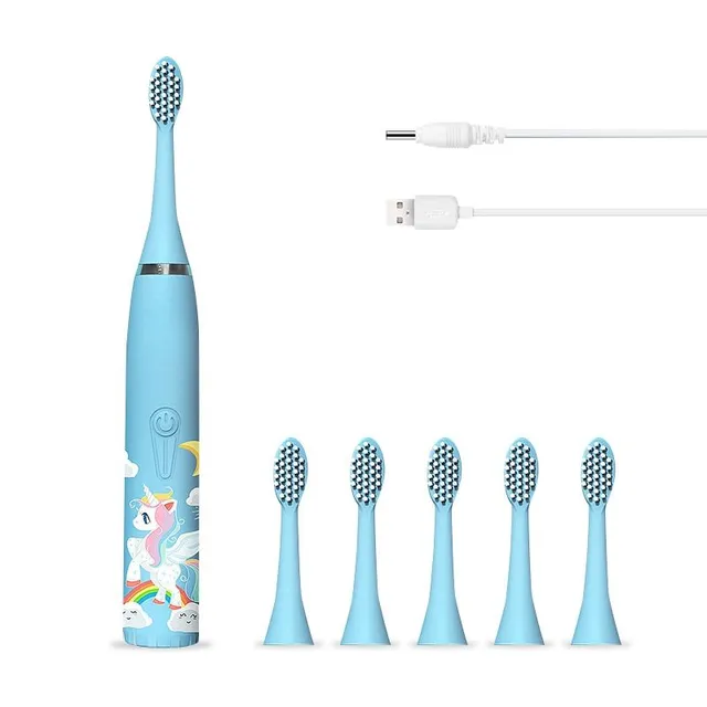 Children's electric toothbrush with animal motifs