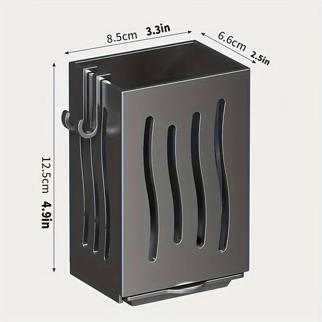 Practical wall cage for kitchen utensils with drip bowl