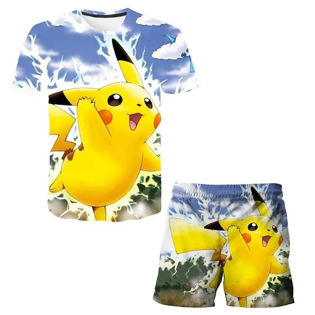 Set tricou și pantaloni scurți pentru copii Pokémon - 2 bucăți