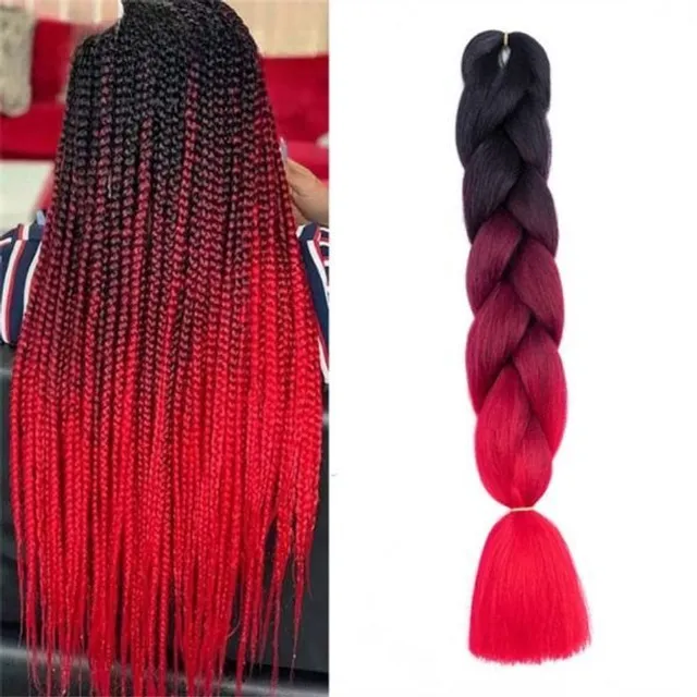 Multicoloured kanekalon hair on braids - multiple colours