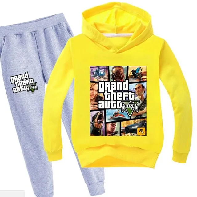 Compleu de trening pentru copii cu imprimeu cool GTA 5 color at picture 9 9 - 10 let