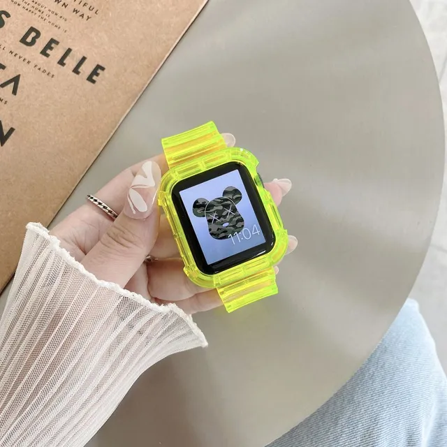 Ochranný transparentní řemínek s pouzdrem pro Apple Watch hodinky