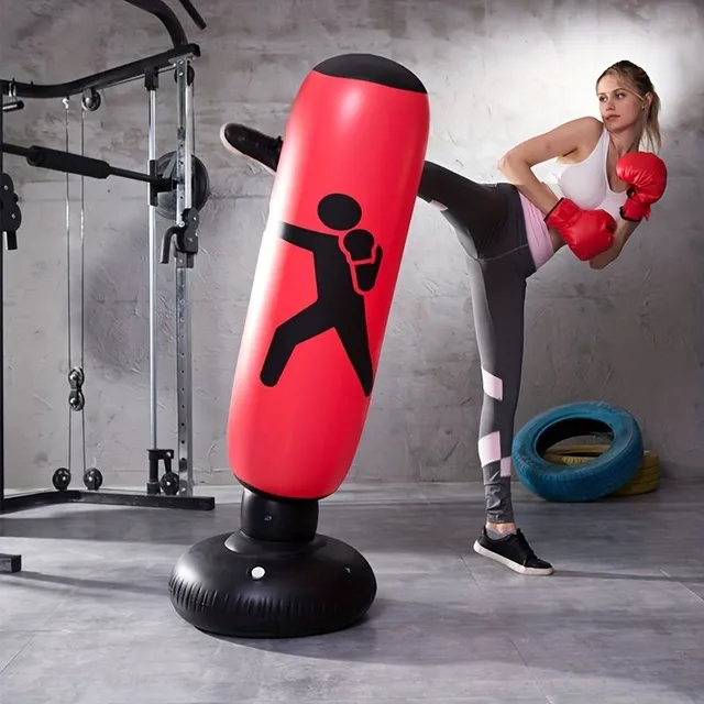 1pc Inflatable punching bag with stand - ideal for karate and taekwondo