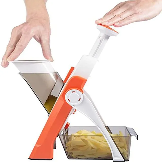 All-in-one vegetable slicer with pressure control