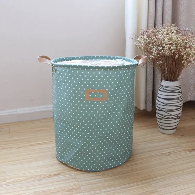 Laundry basket with polka dots