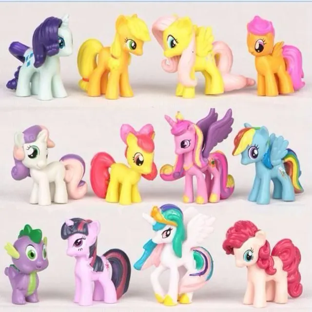 Set figurine din plastic Little Pony - 12 bucăți