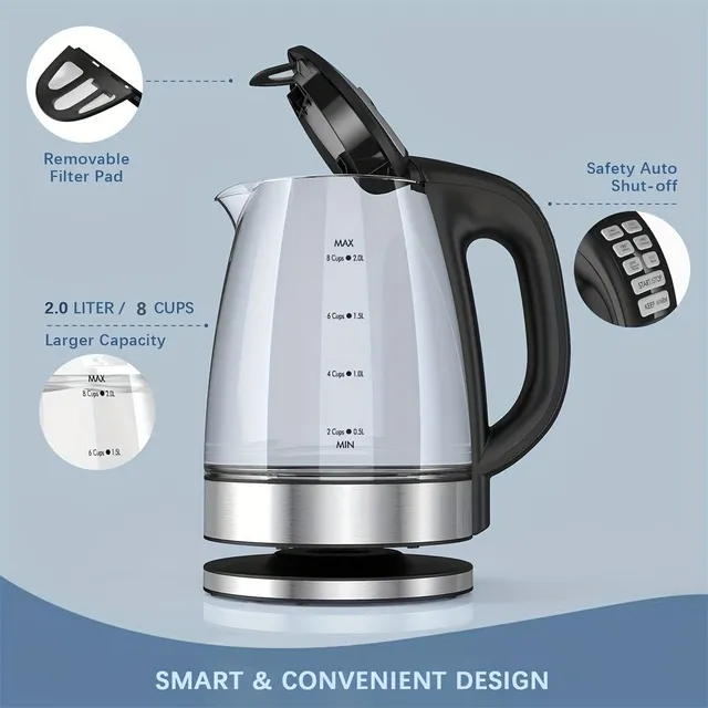 Glass Electric kettle with regulation Temperature and 4-hour function Maintenance Heating