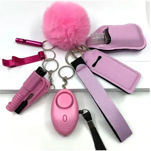 Set of keychains for self-defense women - different colors and designs