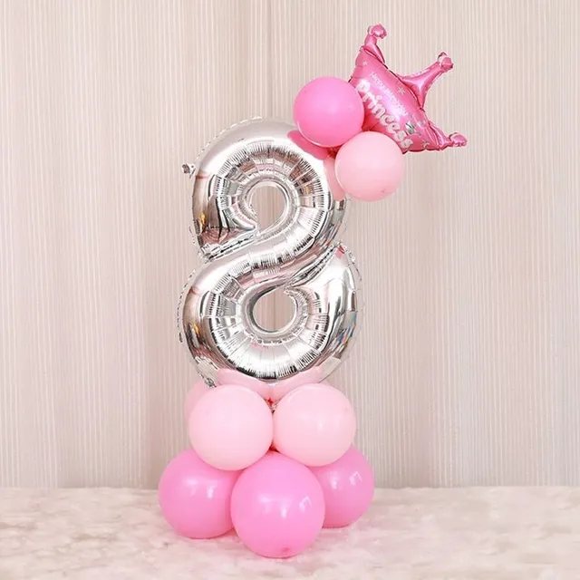 Balony z koroną - Urodzinowe numery