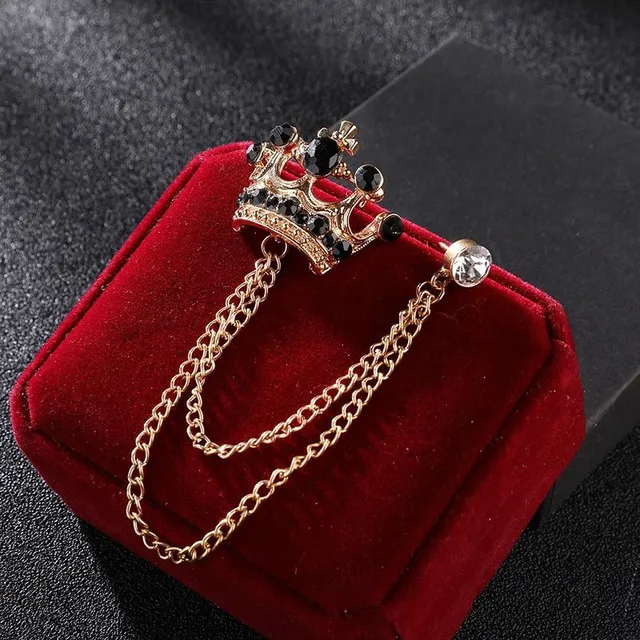 Luxury men's brooch with crown Royal