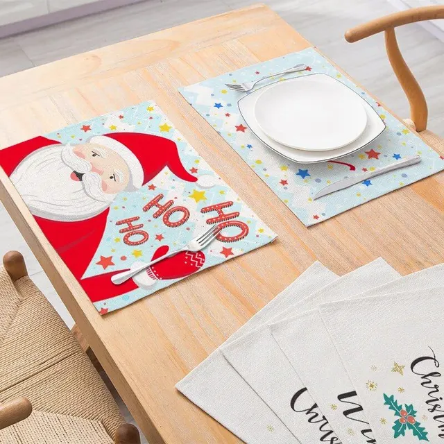 Vánoční stolní podložky a podtácky na mísy a šálky pro domácí výzdobu a oslavy Vánoc a svátků