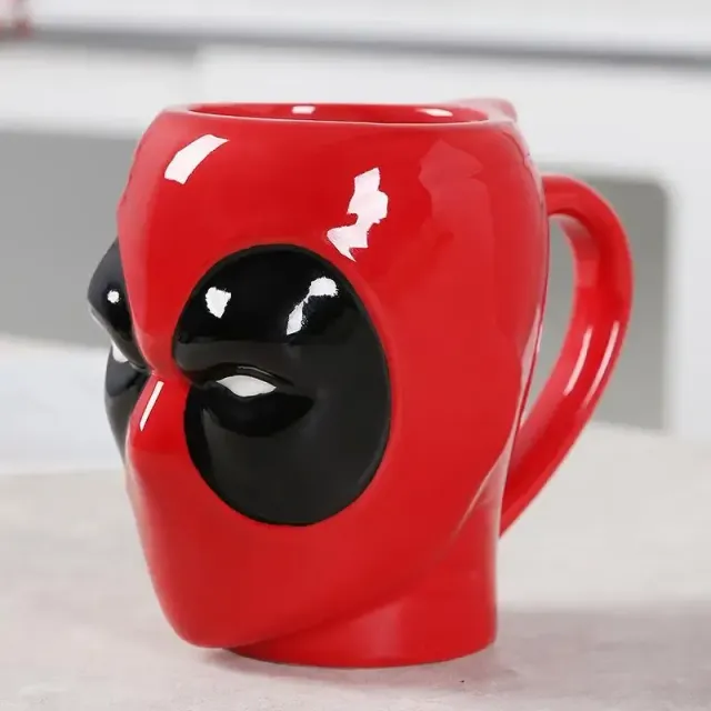 Cup in the shape of a comic book superhero