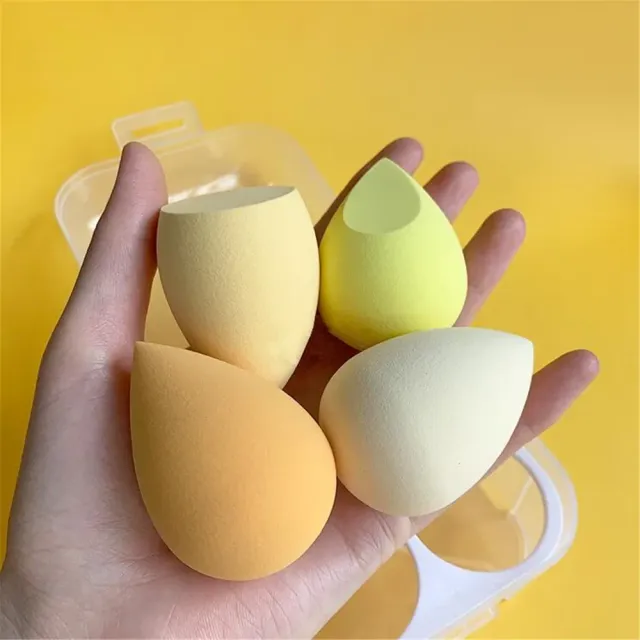 Set 4 bureți cosmetici Blender Beauty Egg - bureți pentru machiaj pentru un aspect perfect