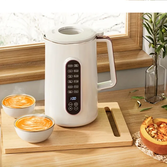 Automatic self-cleaning electric blender for smooth drinks and soups with touch control, stainless steel container and ABS cup