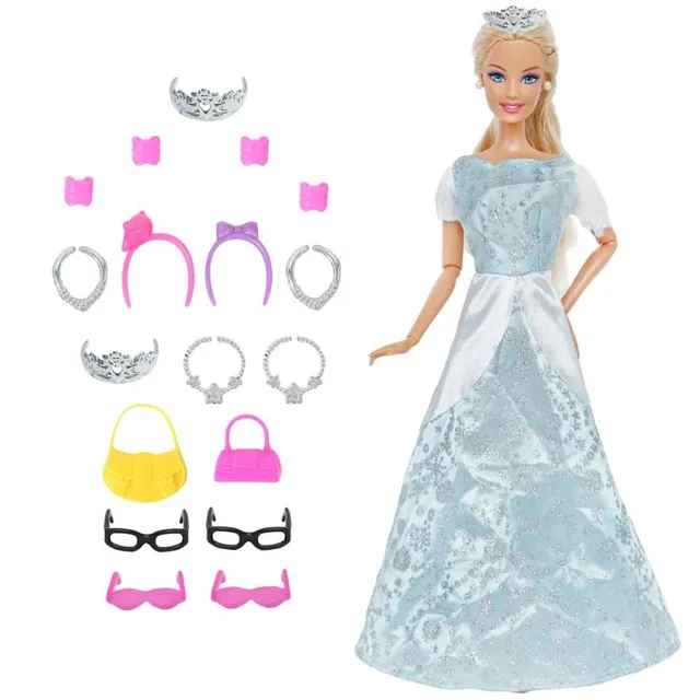 Dress and accessories for dolls 14 pcs