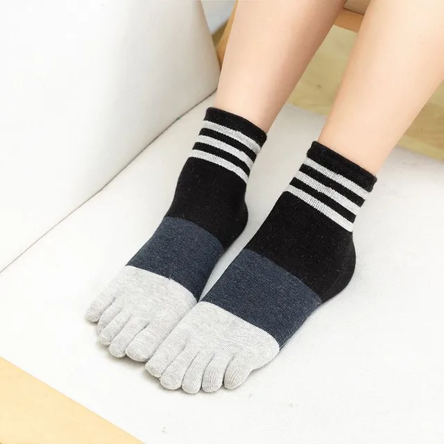 Women's long toe socks - striped