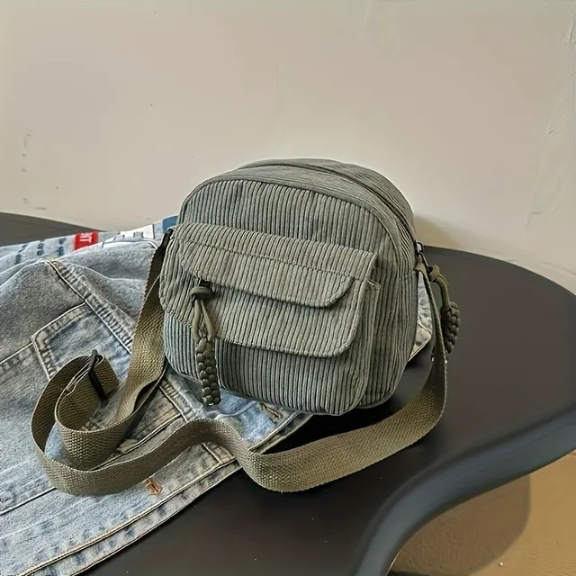 Dámská crossbody kabelka v harajuku stylu - pohodlná, z odolného corduroyu