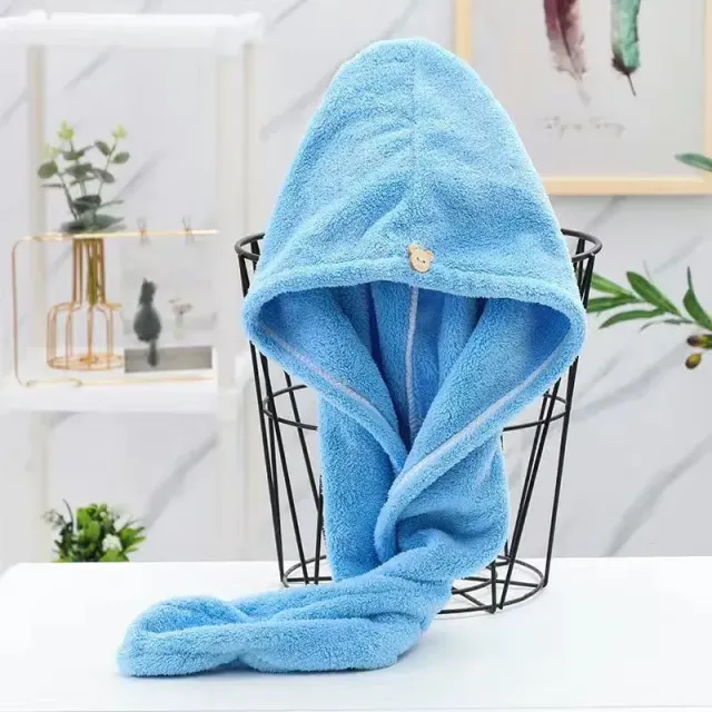 Women's fast-drying microfiber turban for hair drying