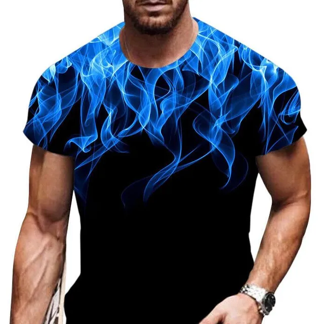 Tricou modern cu mânecă scurtă pentru bărbați cu imprimeu abstract original Noah