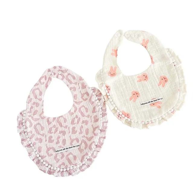 Set of classic fabric modern bibs with beautiful printing 2 pcs