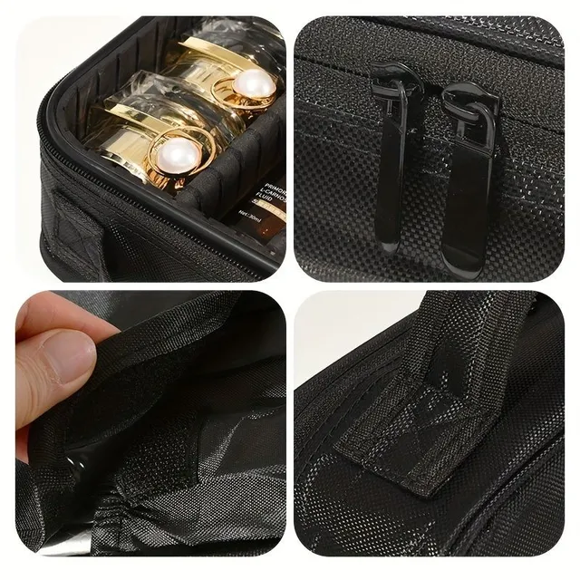 Preferable cosmetic case with compartments, waterproof make-up bag with many pockets