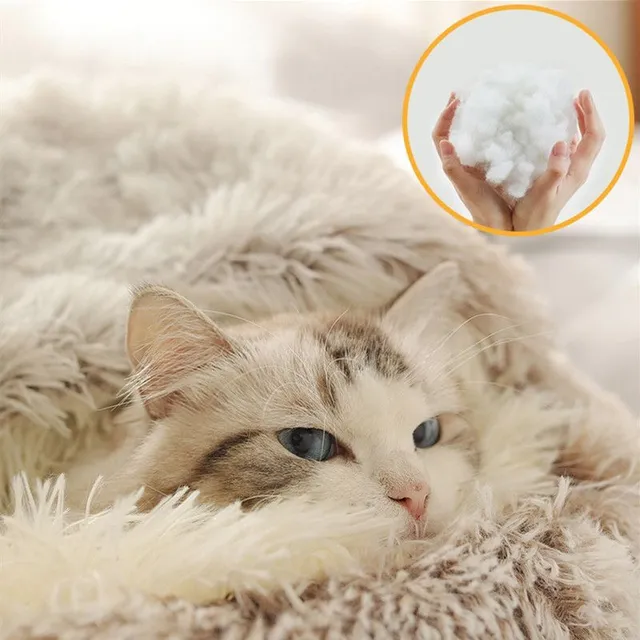 Iarna 2in1 Cat Bed / Cot rotund cald Pet Bed Casa lung Plush cald sac de dormit Couch pernă