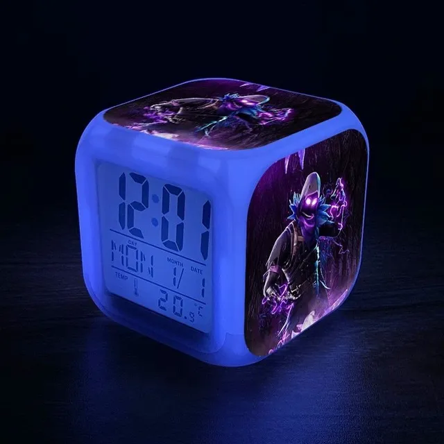 Original luminous alarm clock with Fortnite computer game motif 08 no box