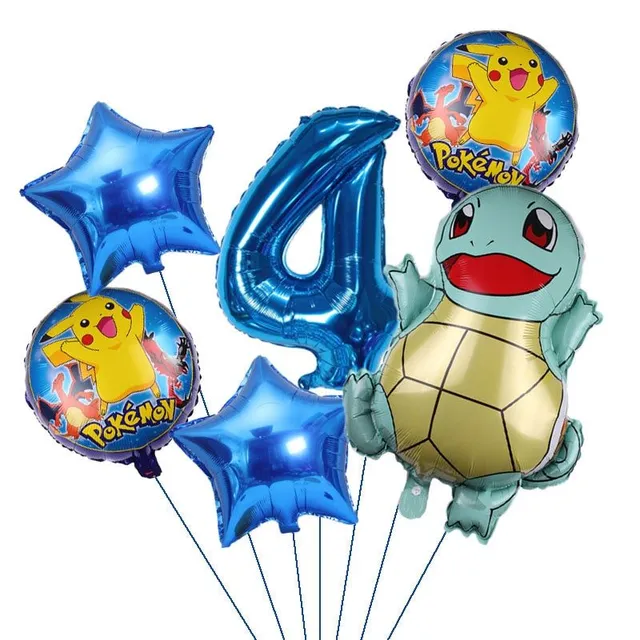 Detské narodeninové nafukovacie balóny s číslom s motívom Pokémonov