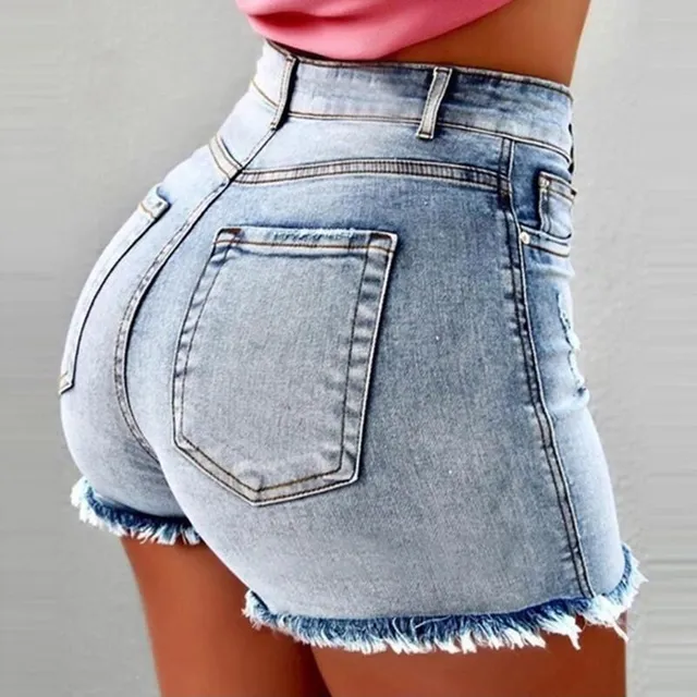 Women's luxury denim shorts Claudia 5xl light-blue