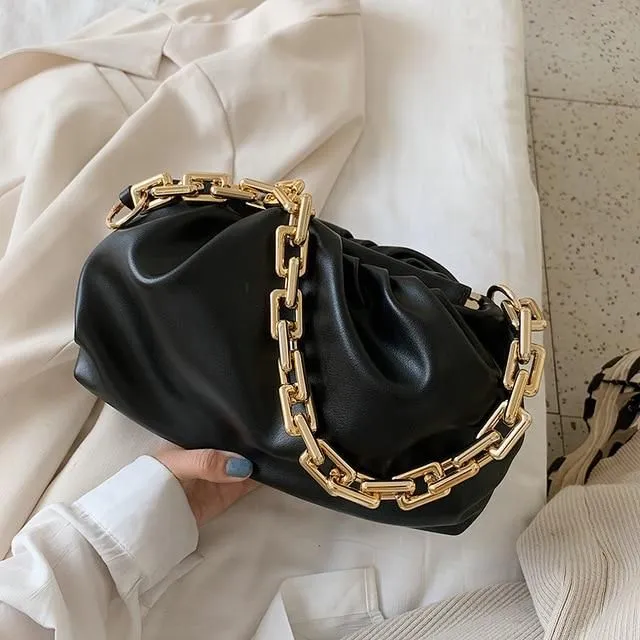 Handbag with gold chain