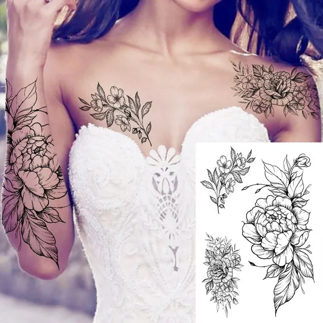 Sexy floral temporary tattoos for women